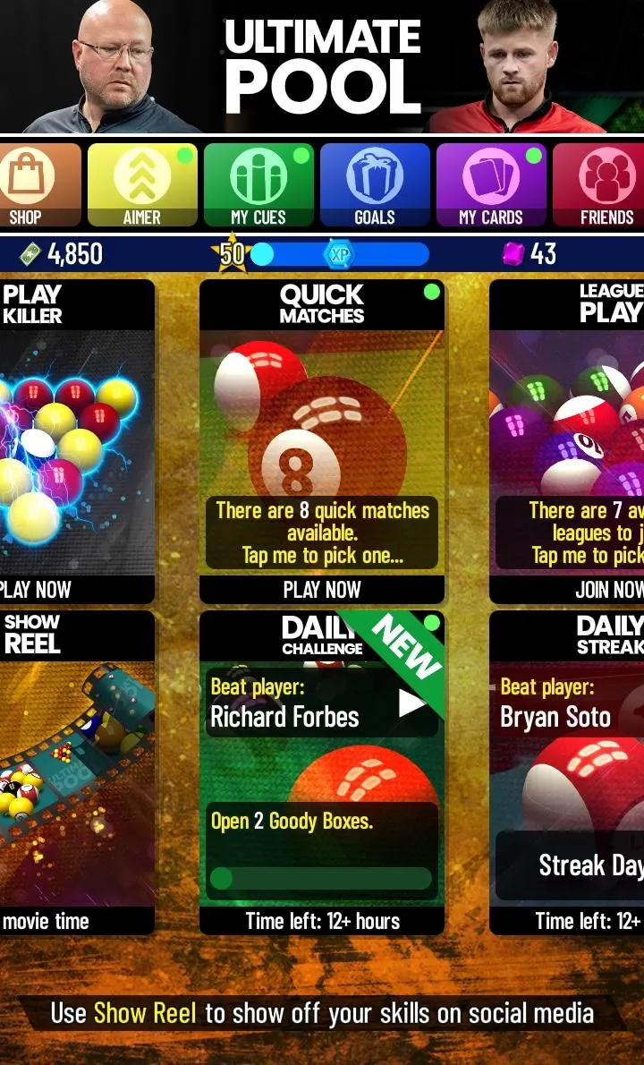 Ultimate Pool Mobile modes screenshot